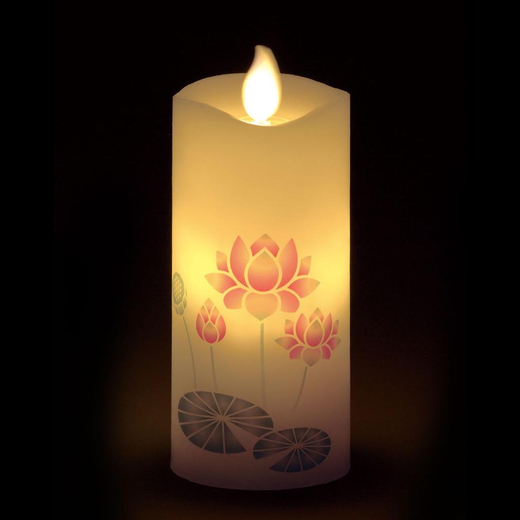 Kameyama Irohaakari S Lotus LED Kerze, Kompakte Größe