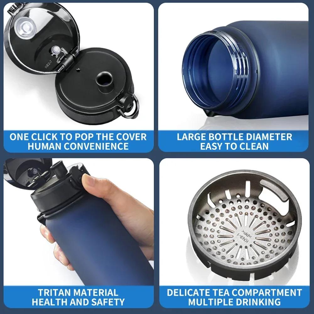 Het Försäljning 500/1000ML Sport Vattenflaska Shaker Utomhus Resa Bärbar Läckagesäker Drickflaska Tritan Plast Drickflaska BPA-fri