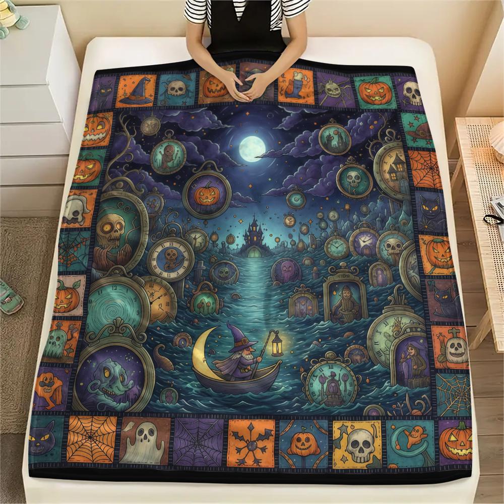 

1 шт. Фланелева ковдра з мультяшним принтом, Висока якість, Зручна для всіх сезонів, Декор для дому, Тепло та затишок, Ідеальний подарунок на Різдво, День народження 80cm x 120cm