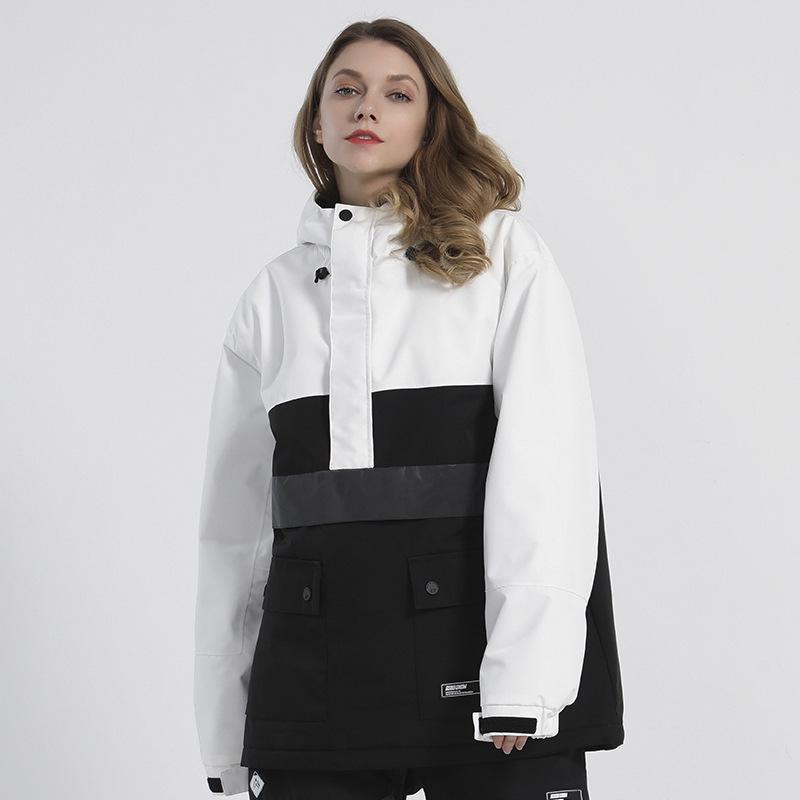 Reflective Women's Ski Suit: Warm, Waterproof, and Colorblock Design with Night Light Hoodie