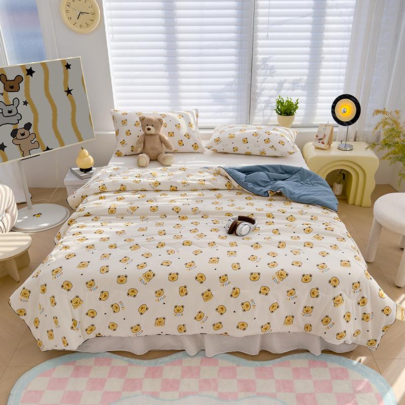 Cartoon Summer Thin Quilt, Wypełniacz z włókna sojowego, Lekki wygodny koc do domu, sypialnia, Pościel, Możliwość prania w pralce