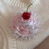 Bow Decor Mini Hat Lace Trim Lolita Headdress Elegant Bow Hairpin  For Women