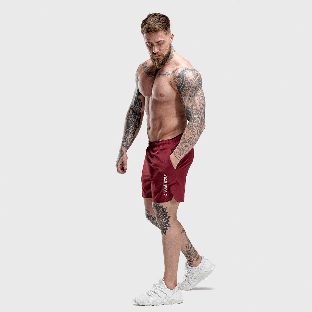 Men's Quick-Dry Sports Shorts for Fitness, Running, Training, Solid Color Beach Shorts