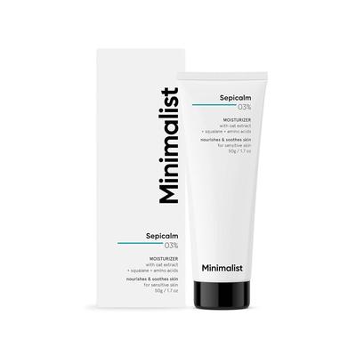 Crema idratante per pelli sensibili con Sepicalm 03% (50 g), Idratante Sepicalm 03% per Pelli Sensibili,a