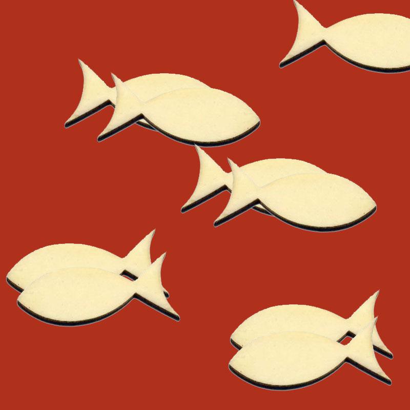 

50-Piece Fish-Shaped Wooden DIY Button Set – Cute Handmade Craft Supplies