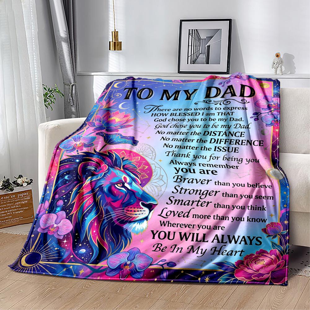 Love Letter To Dad Flannel Blanket-Soft and Suitable for Sofas,Beds,Offices,Travel,All Seasons,Great Gift for Holidays and Birthdays.
