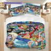 Anime Faces Quilt Set Vibrant Fans Bedding 1 Duvet Cover 2 Pillowcase Without Core Christmas Birthday Gift Bedding Set