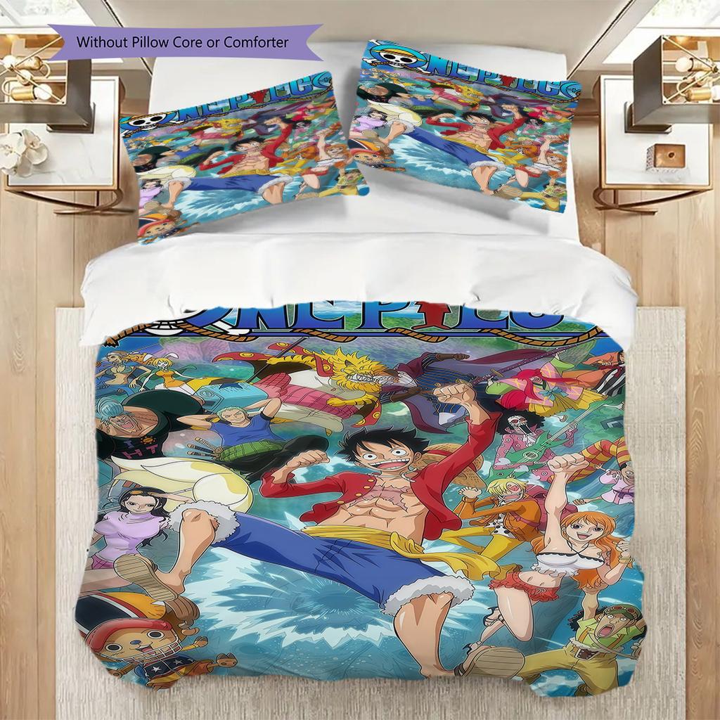 Anime Faces Quilt Set Vibrant Fans Bedding 1 Duvet Cover 2 Pillowcase Without Core Christmas Birthday Gift Bedding Set