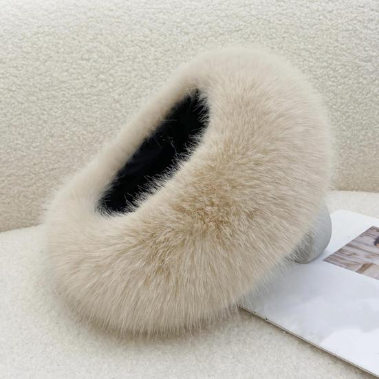 Winter Hat Hollow Top Design Wide Brim Plush Hat Solid Color Outdoor Activities Cycling Travel Insulated Headgear