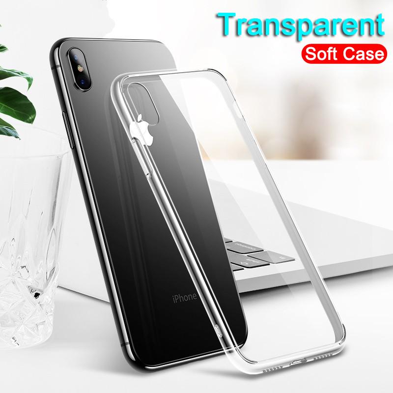 Buy For iPhone XS XR 8 Plus Transparent TPU Ultra Thin Soft Phone Case ...
