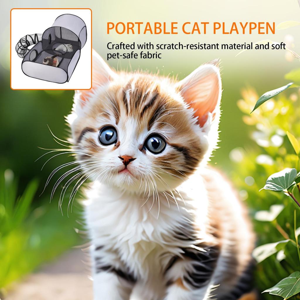 Portable Pet Playpen Cat Tent Tunnel Kitten Cats Enclosure House Waterproof Puppy Shelter for Dog Cat Cages Travel Camping