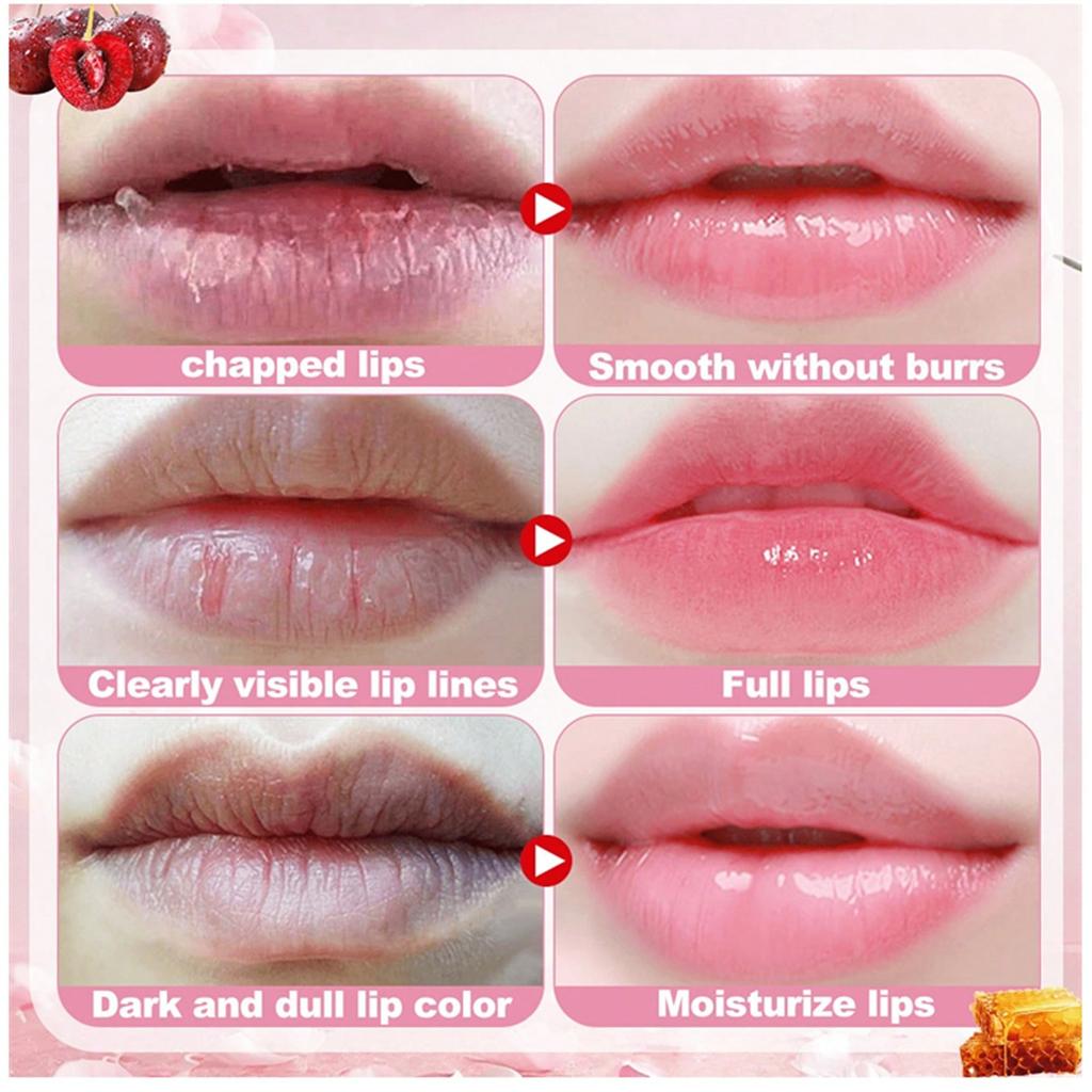 6Pcs Honey/Cherry/Ocean Lip Mask, Moisturizing Lip Mask Patch, Contains Collagen, Soothes Dry Cracke