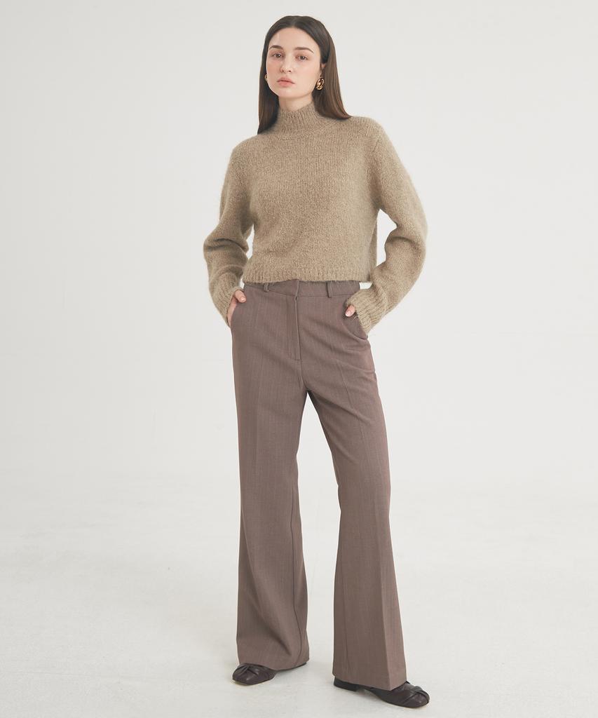 THEFRHT Wool Stripe Flare Pants (Brown)