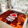 Nottingham Forest Fußball Design Kristall Samt Teppich Gemütlich Nicht?Rutschfester Teppich mit Aufdruck für Schlafzimmer Wohnzimmer Eingang