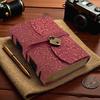 Flower Embossed Leather Journal with Heart Lock – Handmade Deckle Paper Diary
