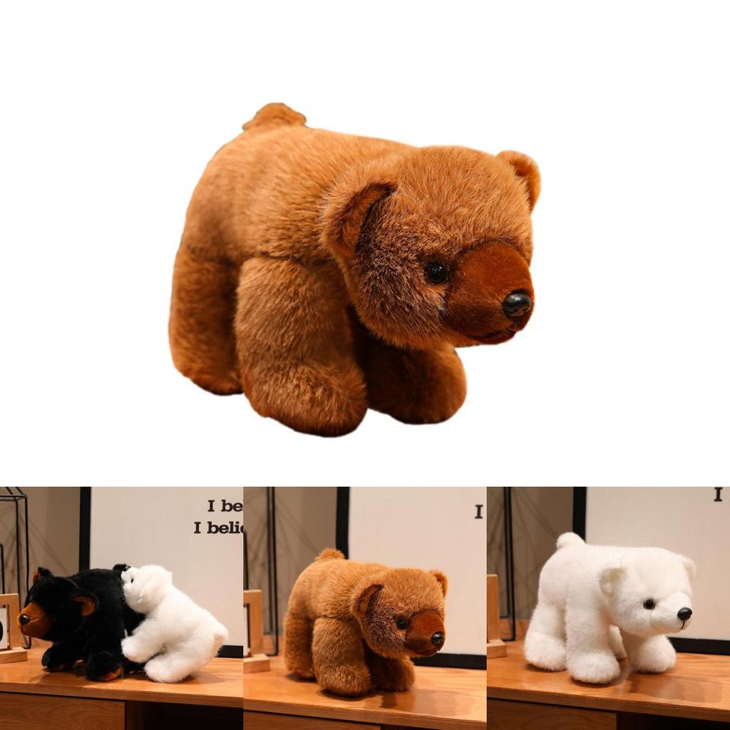 Cartoon Plush Bear Stuffed Animal With Long Pile Fur For Children And Gift Giving