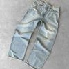 Washed Distressed Straight Fit Denim Jeans Men Women Casual Streetwear 2025