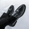 Men's Fashion Tassel Loafers - Patent Leather, Solid Color, Korean Style, Nightclub Barber Shoes