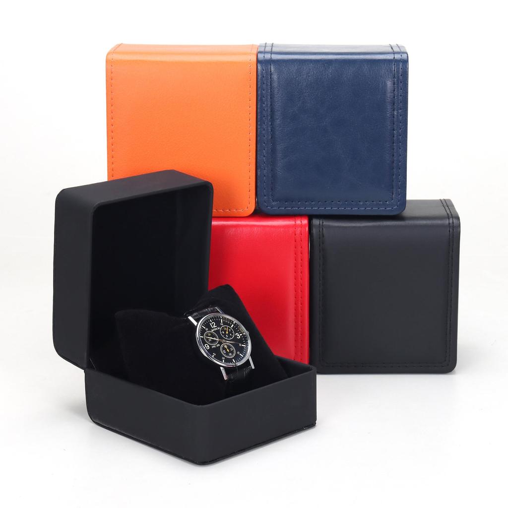 Custom Logo PU Round Corner Watch Gift Box: Single Wristwatch Jewelry Packaging