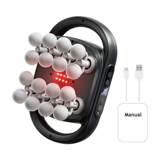 16-Head Electric Massager for Deep Tissue Relief 30 Levels Quiet Shoulder Massager Machine for Back