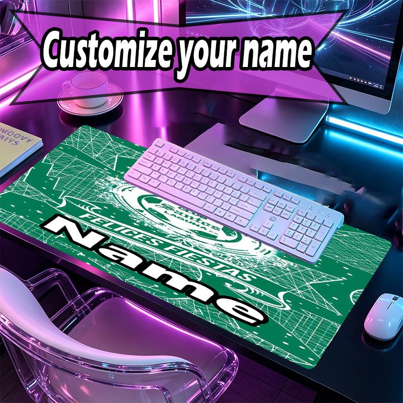 Custom Name Personalized Club Santos Laguna Pattern Mousepad, Laptop PC Desk Mat, Decorative Desk Mat for Home Keyboard Pad Gift