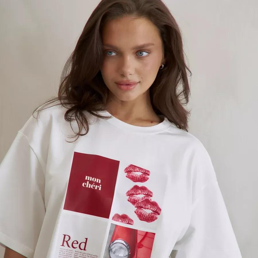 

Y2K American Hot Girl Print T-Shirt Women - Summer Pure Cotton Retro High Street Fashion Short Sleeve Casual Loose Top S