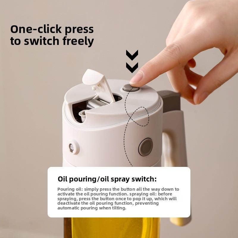 The Kitchen Oil Spray Bottle Is A Dual-purpose Glass Seasoning Bottle and An Integrated Oil Spray Bottle