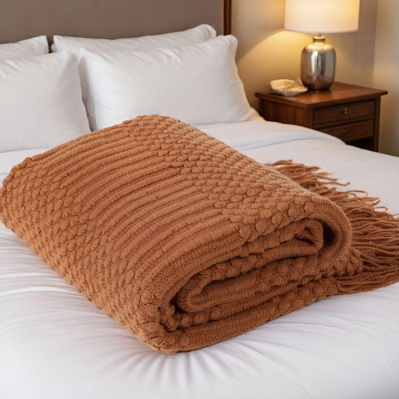 Nordische Woll-Sofa-Decke - Herbst/Winter Gemütlich Gestrickt für Klimaanlage, Weihnachten, Autonickerchen und Kissen