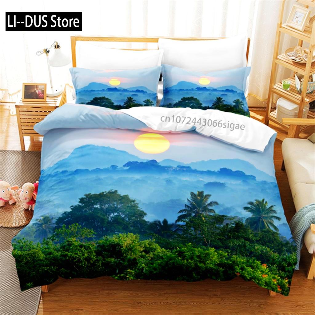 Comforter Natural Scenery Bedding Set 3D Bedding Digital Printing Queen Size Bedding Set Fashion Design
