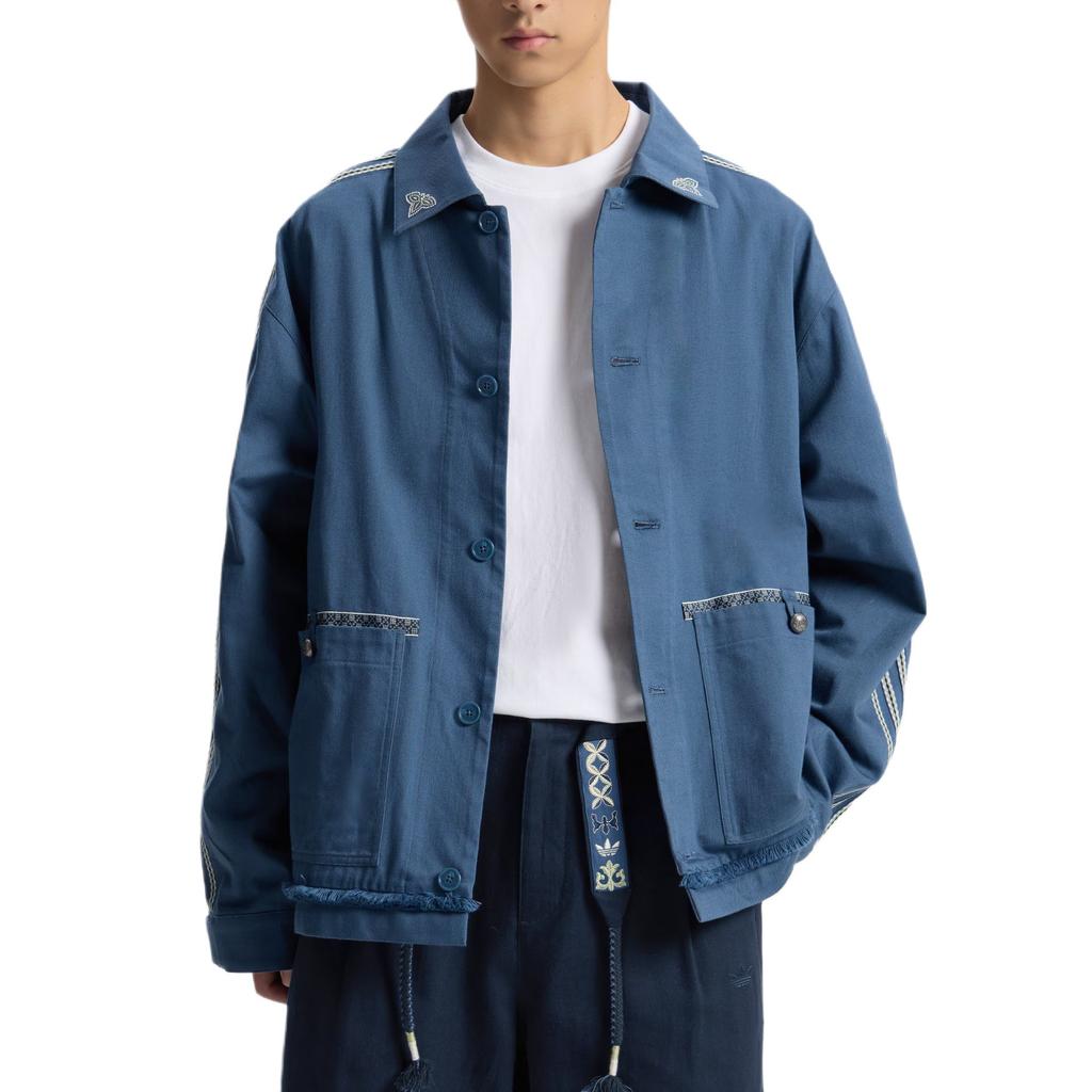 adidas Originals Toc Bai Baumwolle Locker Geschnitten Polo Langarm Jacke Herren Jacke KW5674