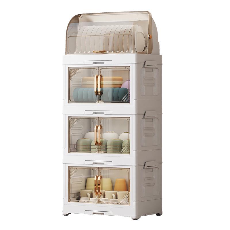 Kitchen Storage Rack for Bowls, Plates, and Chopsticks with Draining Tray