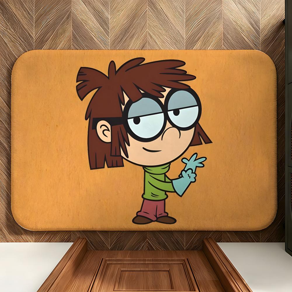

Cartoon T-The Loud House Floor Mat Soft Flannel Entrance Door Mat Non Slip Absorbent Bathroom Bedroom Floor Rug 40x60cm