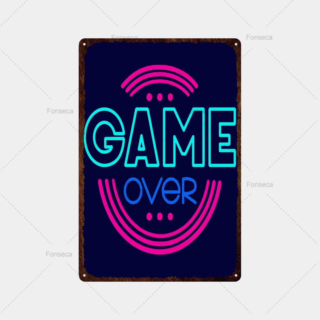 Neon-Spielschild, Metallschild, Vintage-Blechschild, Metall, Vintage-Bar, Vintage-Wanddekoration, Bar, Club, Loch, Metallposter