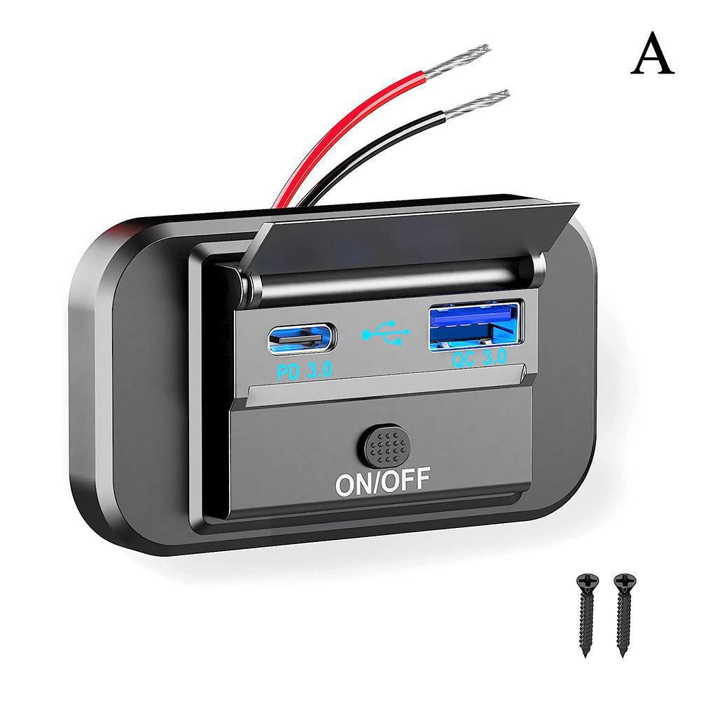

Зарядное устройство для мобильного телефона с USB-панелью для автофургона с быстрой зарядкой QC3.0 + PD3.0 — нет необходимости сверлить отверстия