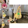 Pineapple Pup And Strawberry Bear Plush Cartoon Shoulder Bag Large Capacity Tote For Everyday Use