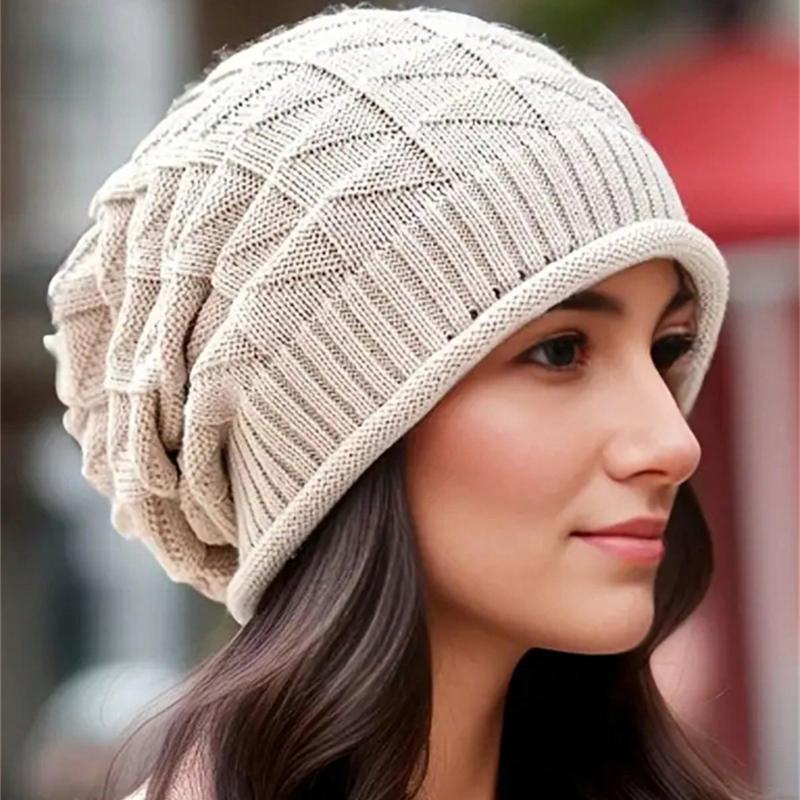 1/2 vnt. Klostyta kepurė-beanie, Moteriška megzta kepurė, Korėjietiško stiliaus, Vienasluoksnė, Universali pavasariui ir vasarai