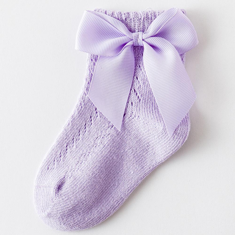 0-5Years Newborn Baby Girls Socks With Bows Breathable Toddlers Girl Short Socks Hollow Out Kids Infant Princess Cute Socks
