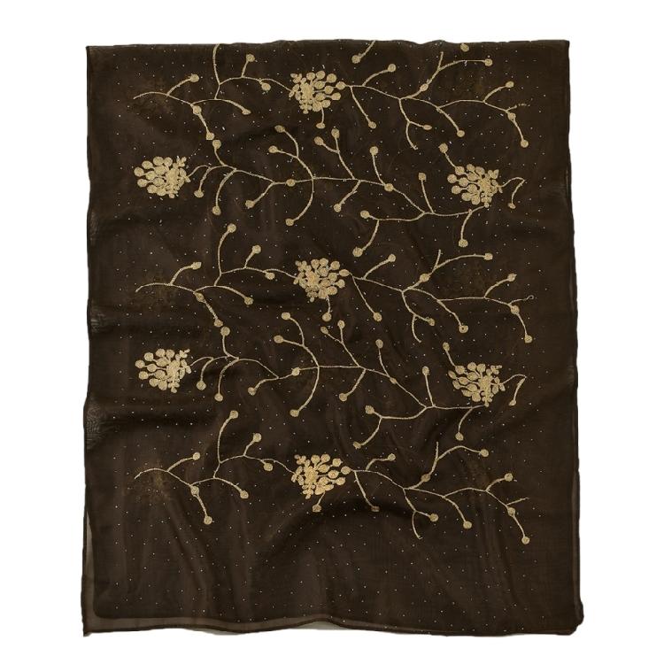 Стильный тюрбан хиджаб шарф с горячей отделкой, вышивкой, цветочный шаль-обертывание для женщин, вечерние платья для вечеринки