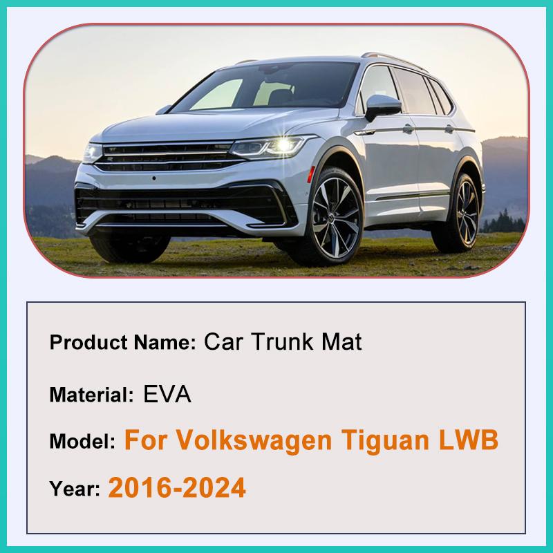 Car Trunk Mat for Volkswagen VW Tiguan L LWB Allspace MK2 2016~2024 Carpet Protector Pad Boot Cargo Liner Mats Tray Accessories