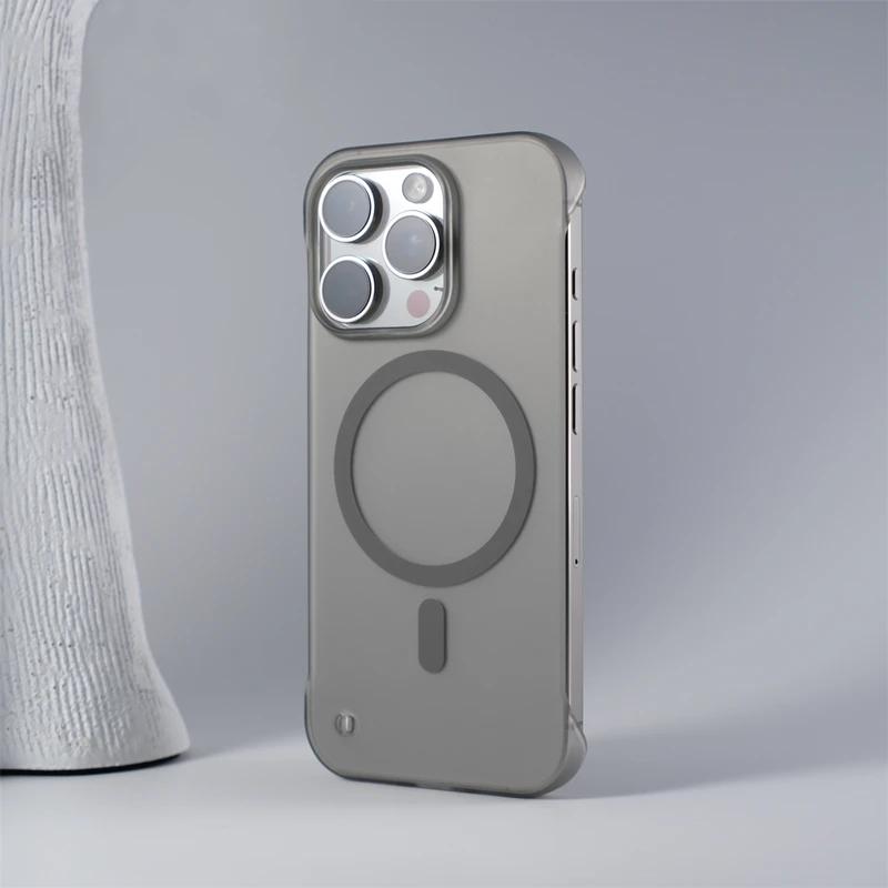 Ultrathin Borderless MagSafe Phone Case for iPhone 17 Air 16 15 14 13 12 Pro Max Wireless Charging Translucent Hard PC Cover