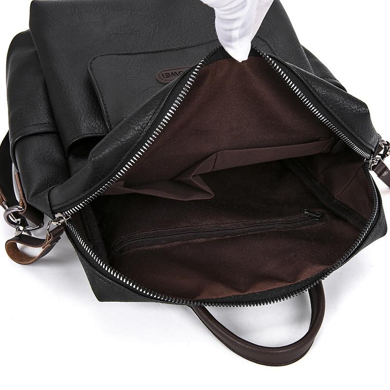 Backpack PU Soft Leather Texture Women Shoulder Bag Large Capacity Minimalist Travel Bag Fashion Commuter Bag