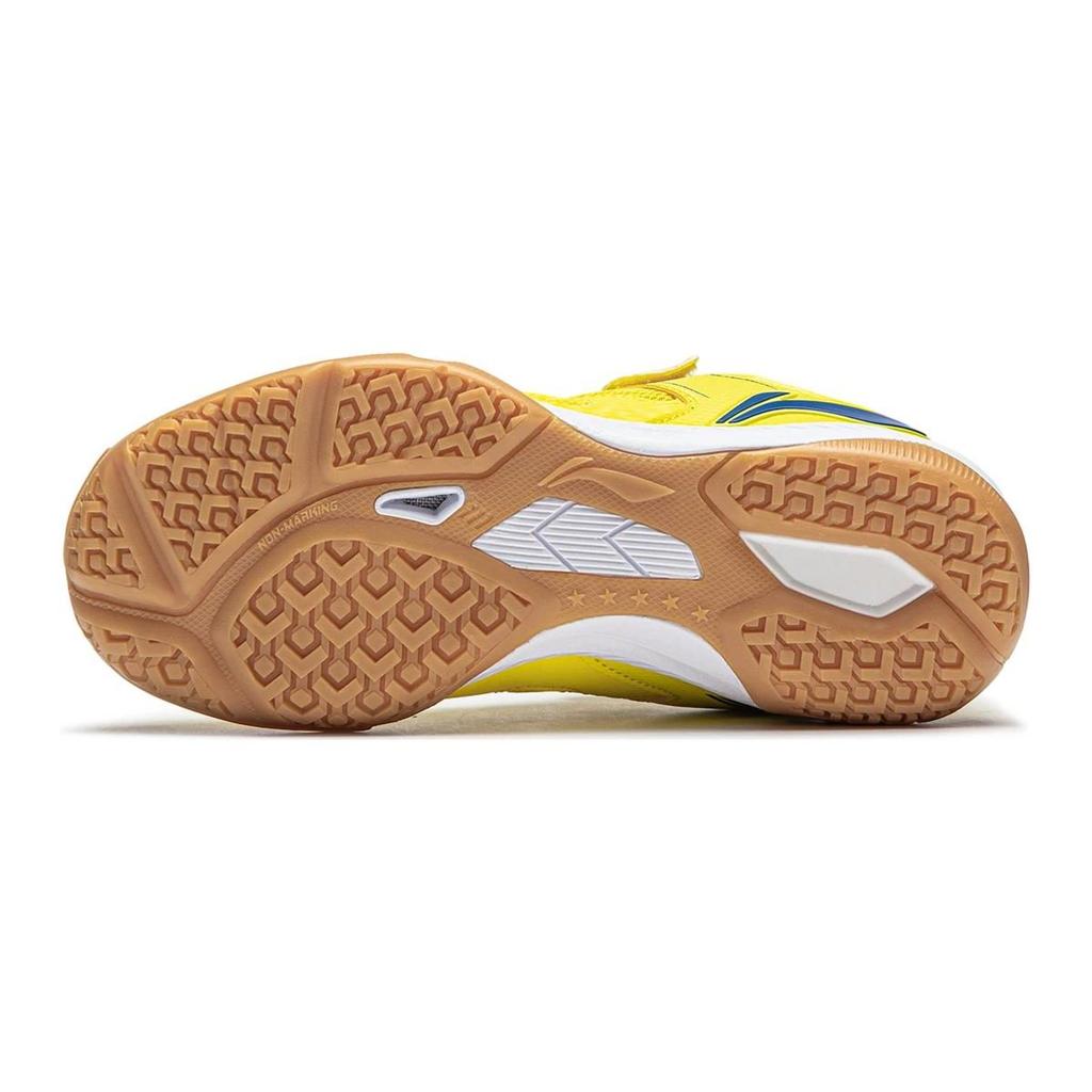 Li Ning Comfortable Slip Resistant Abrasion Resistant Low top Kids' Training Shoes White Yellow Teenagers APTP008-3