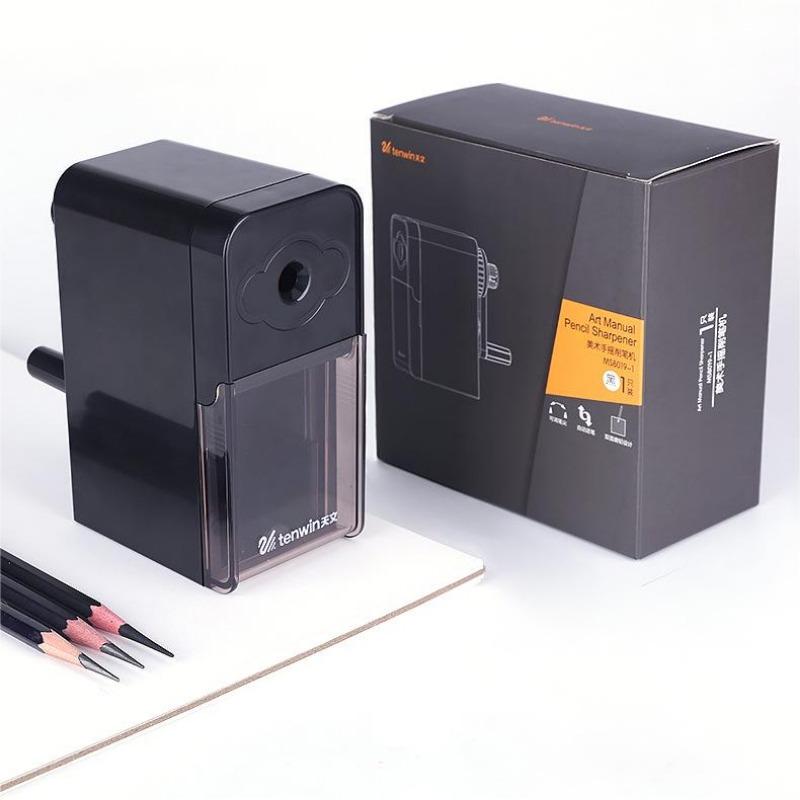 Hand Crank Pencil Sharpener Cutter For School Student Artist Charcoal Large Capacity Rotary Pencil Knife Tools Adjustable Points