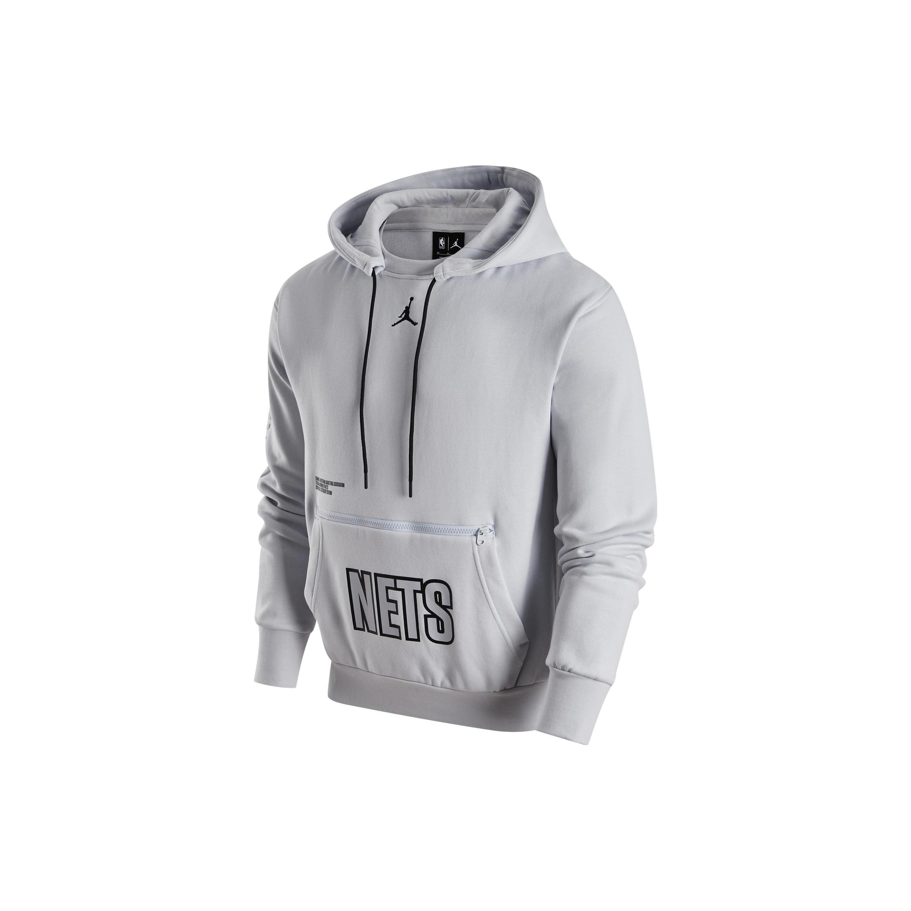 Air Jordan NBA Brooklyn NETS Hoodie Grey Men s DR7008-043 M
