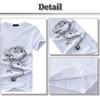 BUZZxSELECTION Short Sleeve Dragon with Japanese Tattoo BSTS031 Men's V-Neck T-Shirt Design, (02 Black, 5XL)