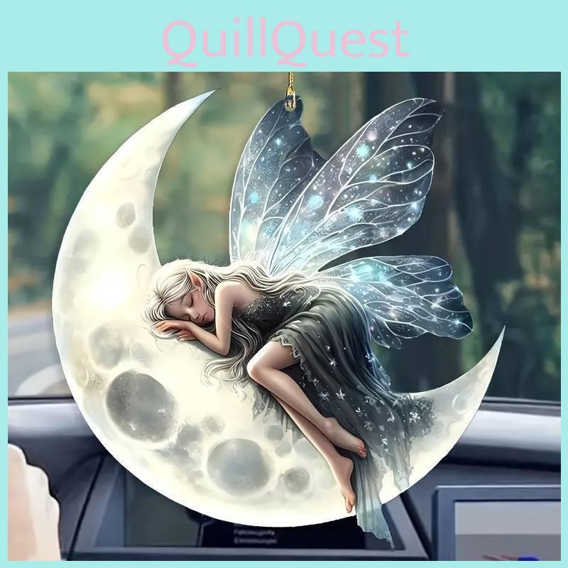 Acrylic Christmas Tree Flat Moon Elf Car Hanging Seasonal Interior Enhancement