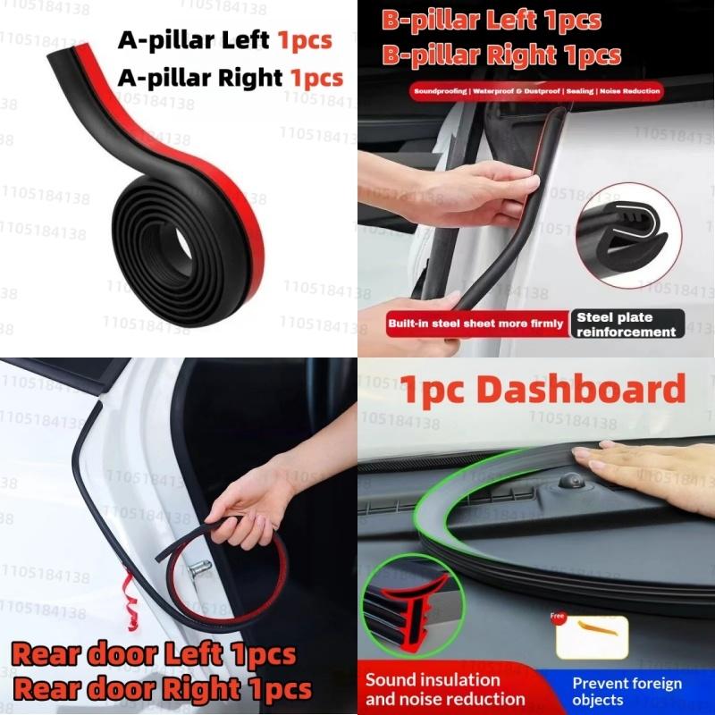 For Mitsubishi Car 2000-2026 Door Seal Strip Rubber Double Layer Sealing Protector Soundproof Strip Dustproof Seal Strip