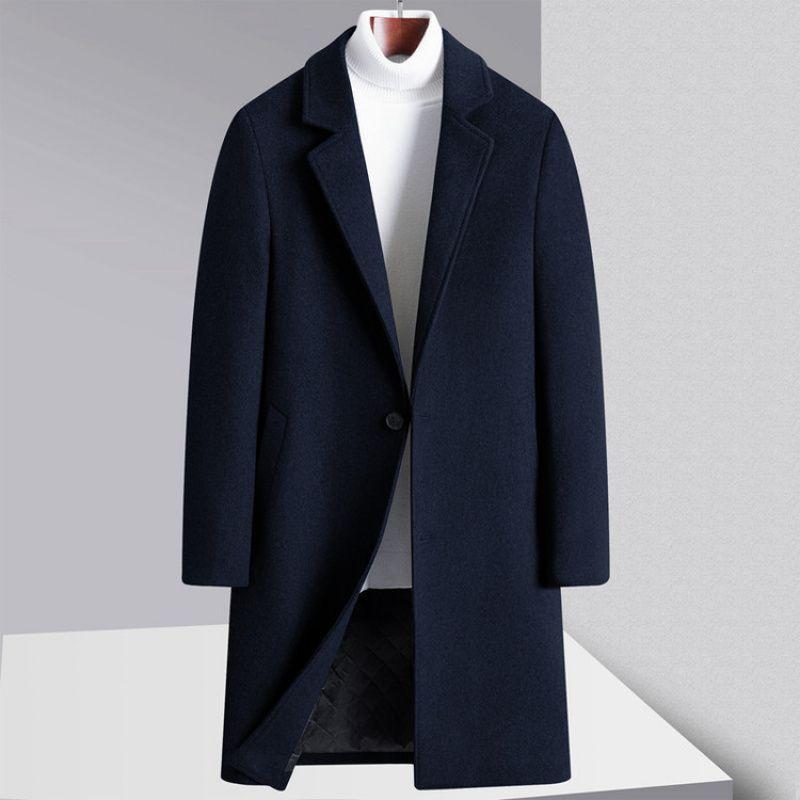 2025 Men's Winter Light Luxury Wool Mid-Length Business Coat