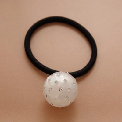 J.Lauren White Cubic Ball Pendant Hair ChouChou H01183