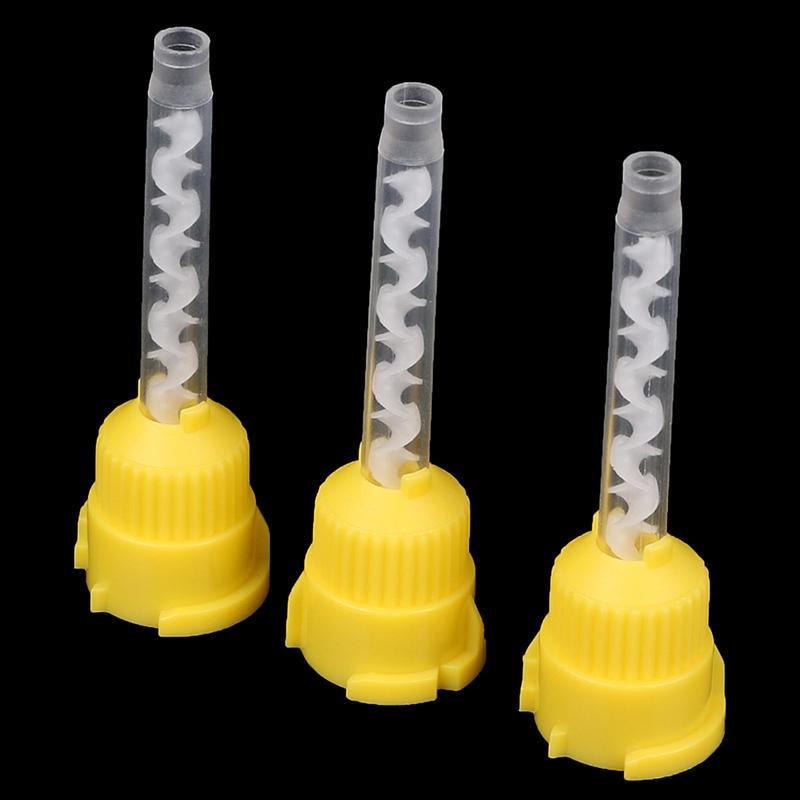 50/100 Pièces Matériaux Dentaires Odontologie Caoutchouc Silicone Tête de Mélange Transfératrice Embouts d'Impression Jetables Embouts de Mélange Tube de Mélange